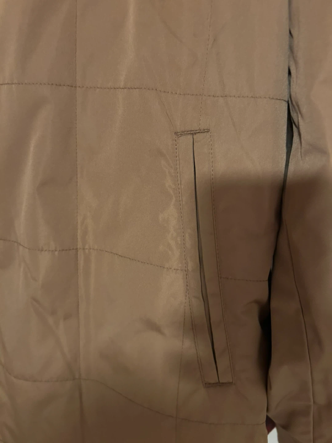 Brown Quilted Shacket with Plaid Lining - photo 3