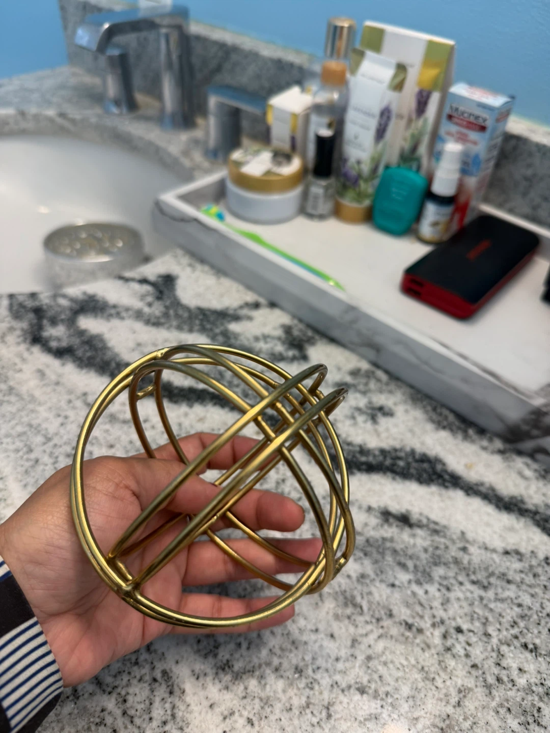 Gold Geometric Sphere Decorative Object - photo 2