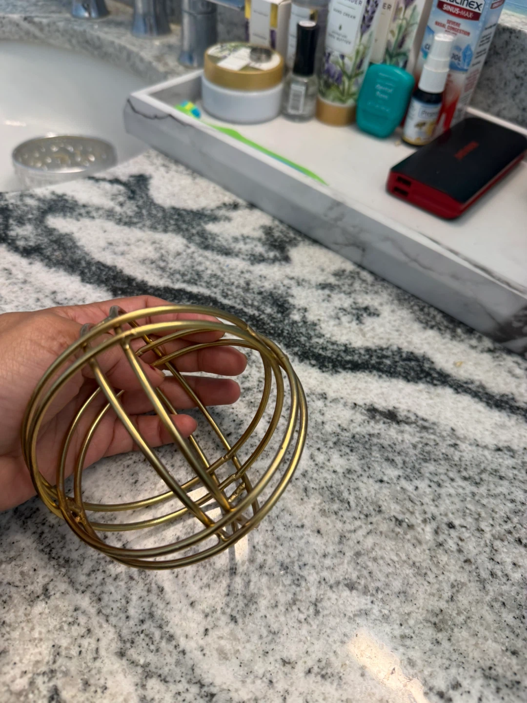 Gold Geometric Sphere Decorative Object - photo 3