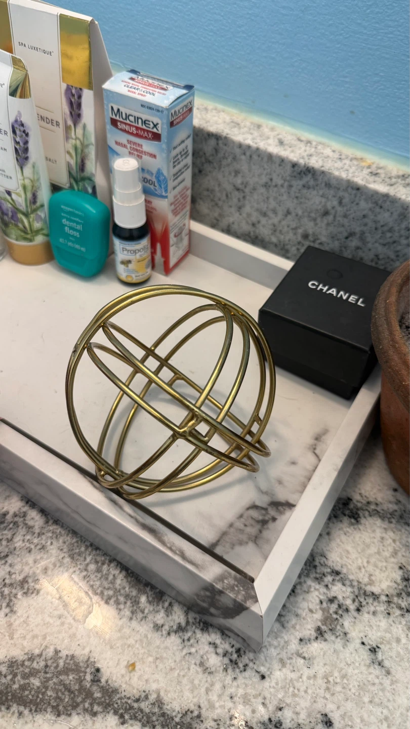 Gold Geometric Sphere Decorative Object