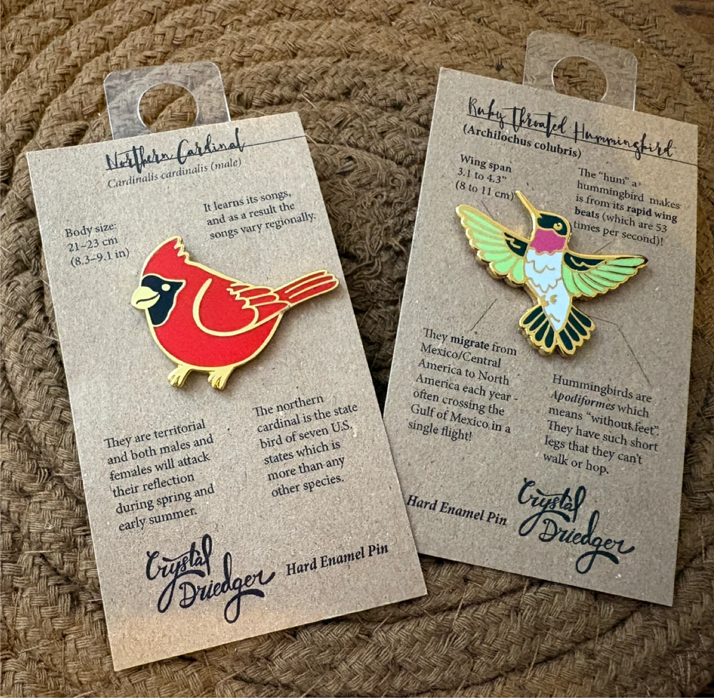 Northern Cardinal Hard Enamel Pin by Crystal Driedger