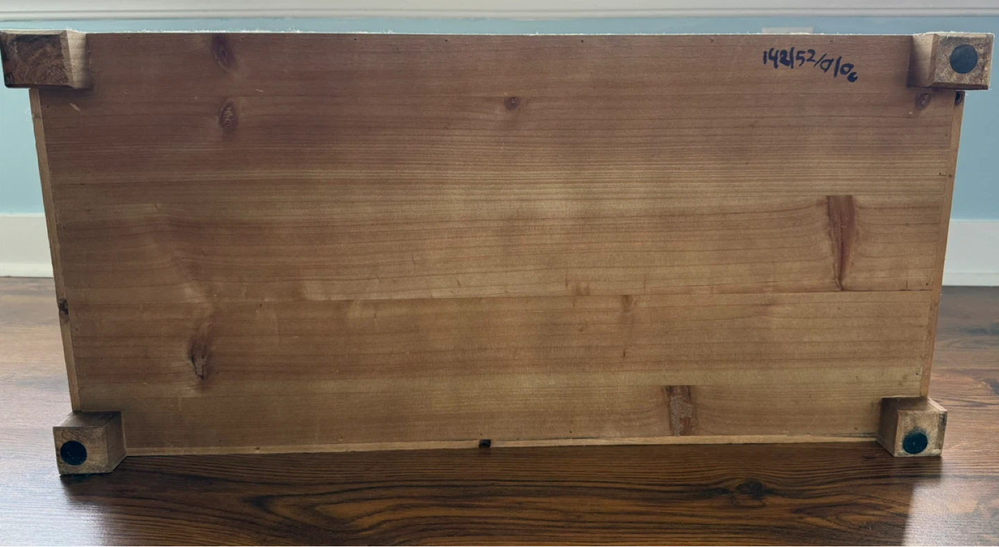 Wooden Storage Chest Ottoman with Upholstered Lid - photo 4