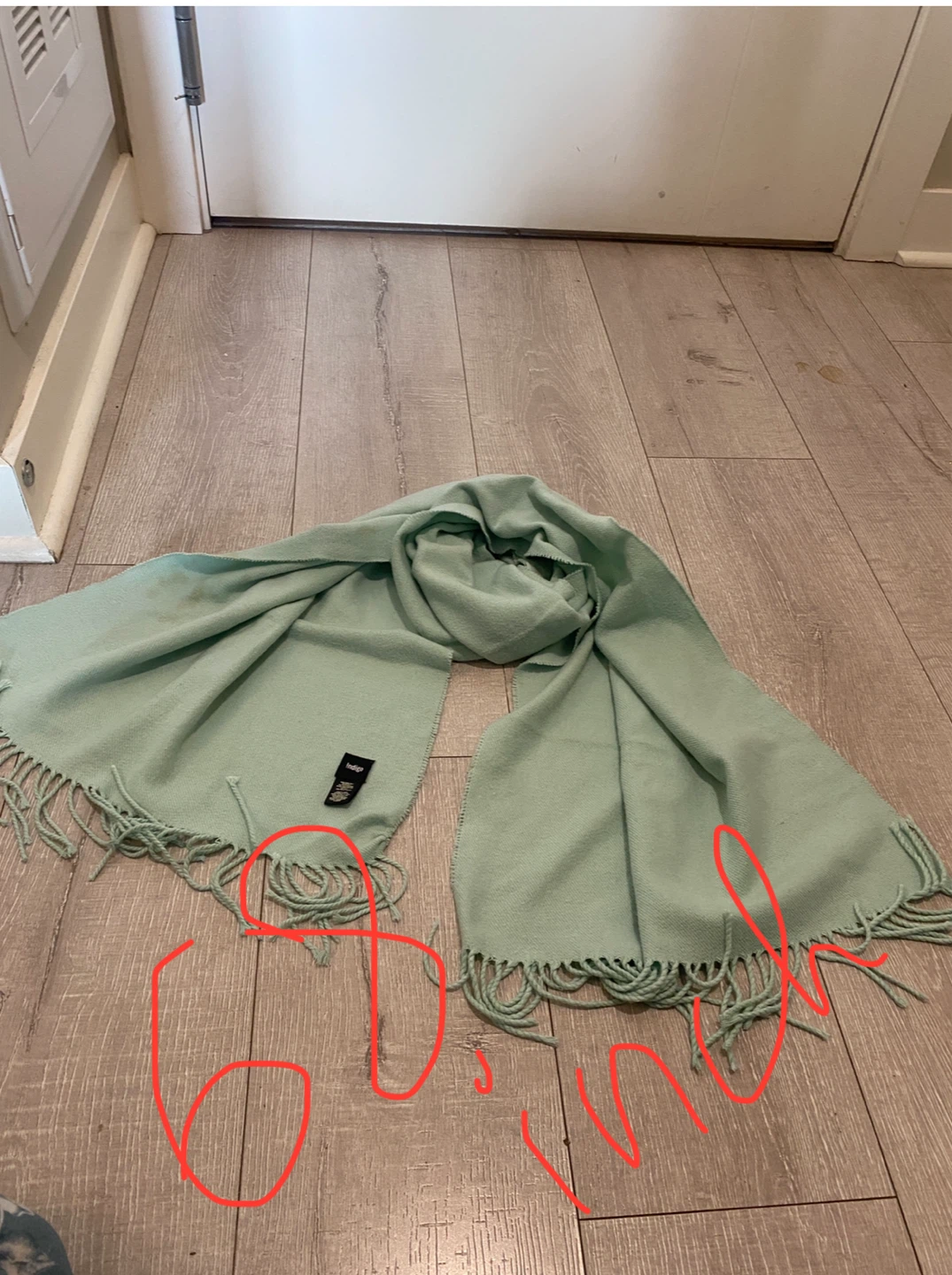 Light Green Indigo Scarf