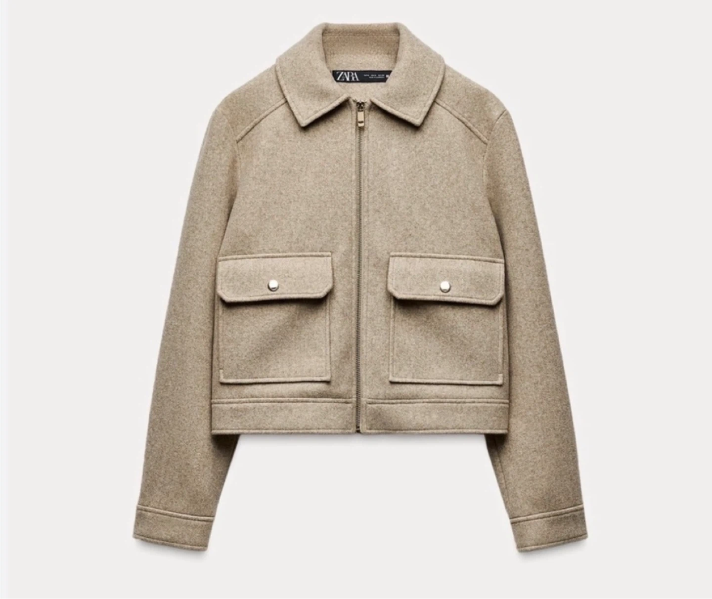 ZARA Beige Cropped Jacket Size M