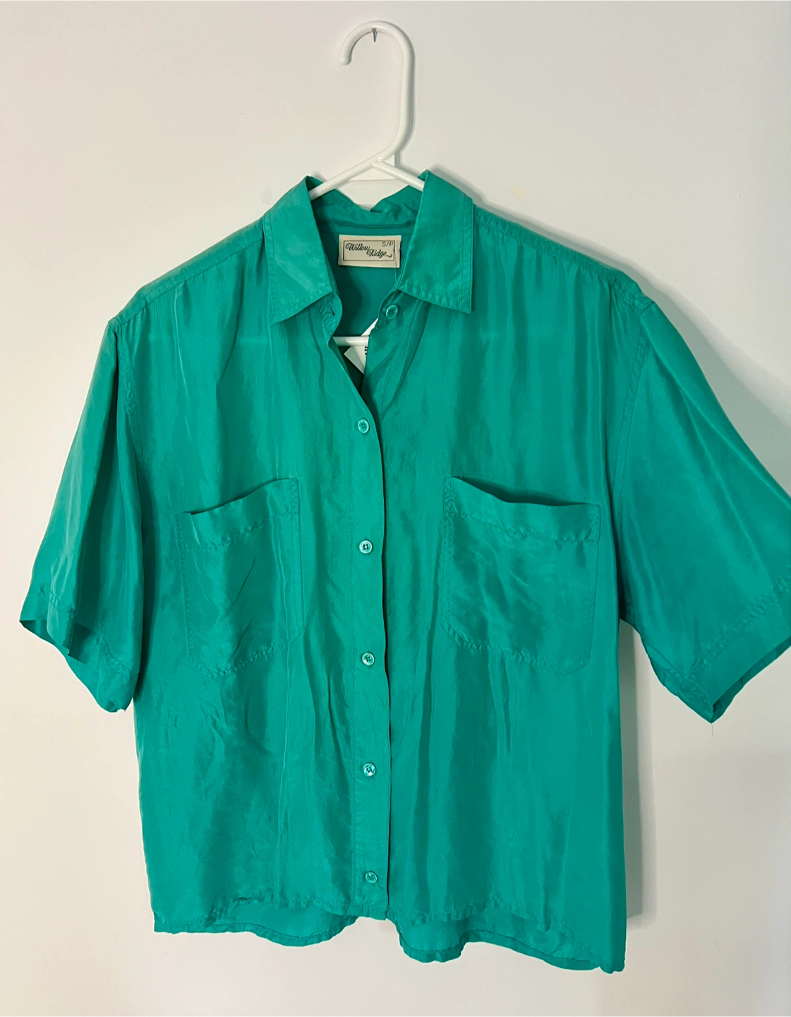 Vintage 100% Silk Willow Ridge Button Up Blouse