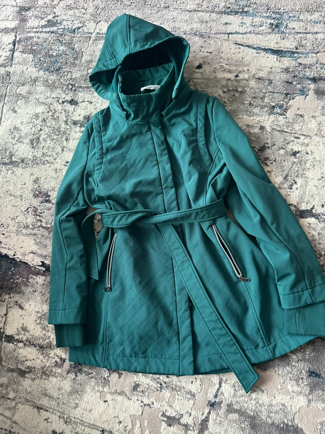 Green Hooded Belted Jacket - photo 2