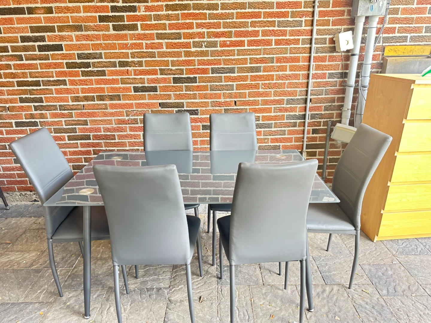 Glass Dining Table Set with 6 Chairs - photo 5