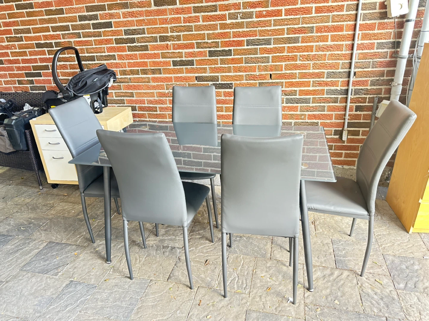 Glass Dining Table Set with 6 Chairs - photo 3