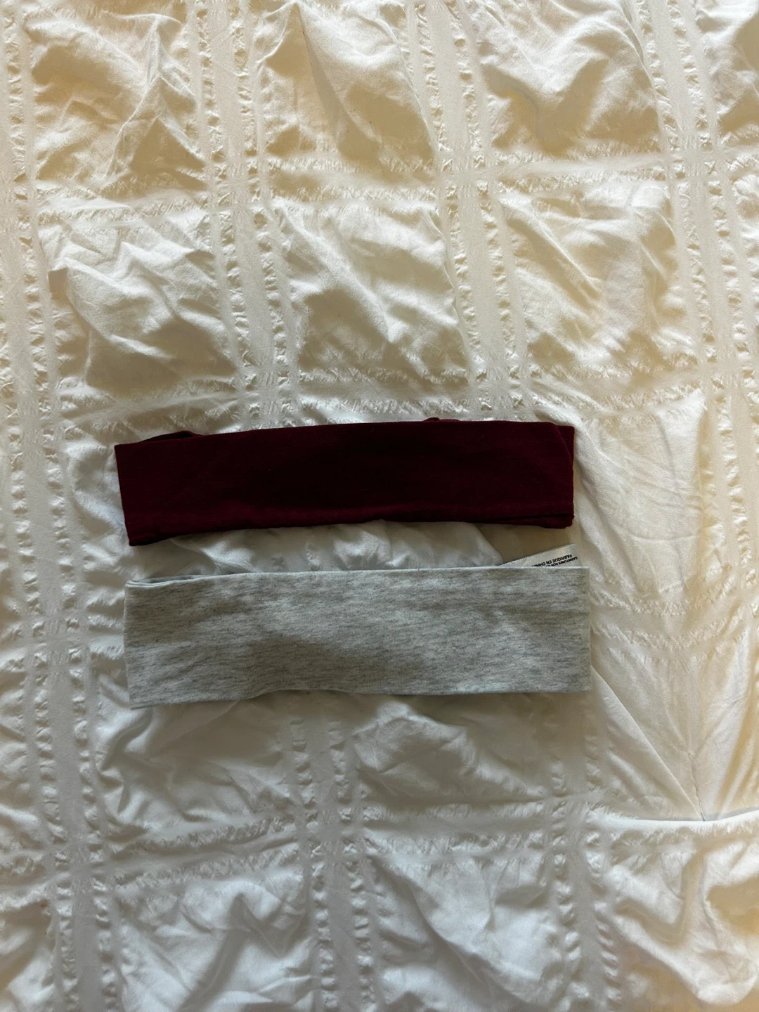 2 Headbands - Maroon & Grey