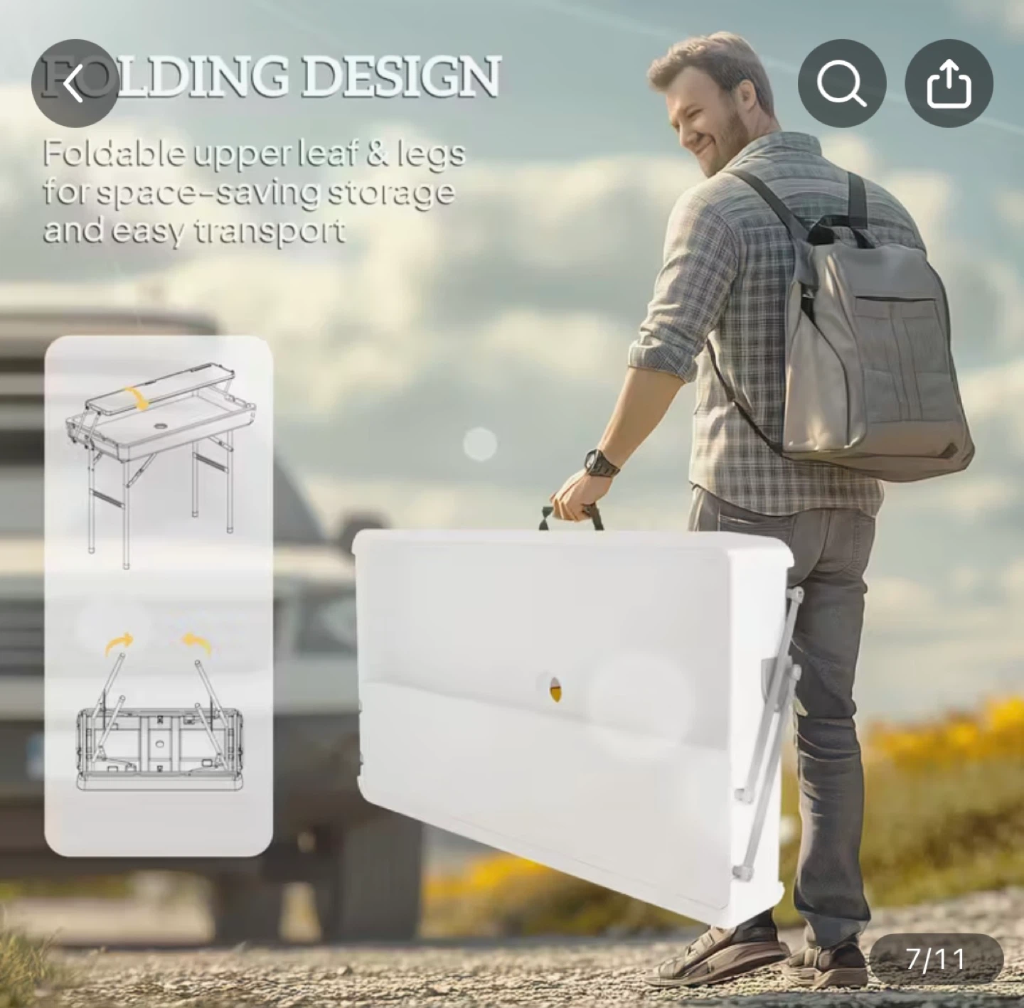 Folding Camp Kitchen Sink Table - photo 4