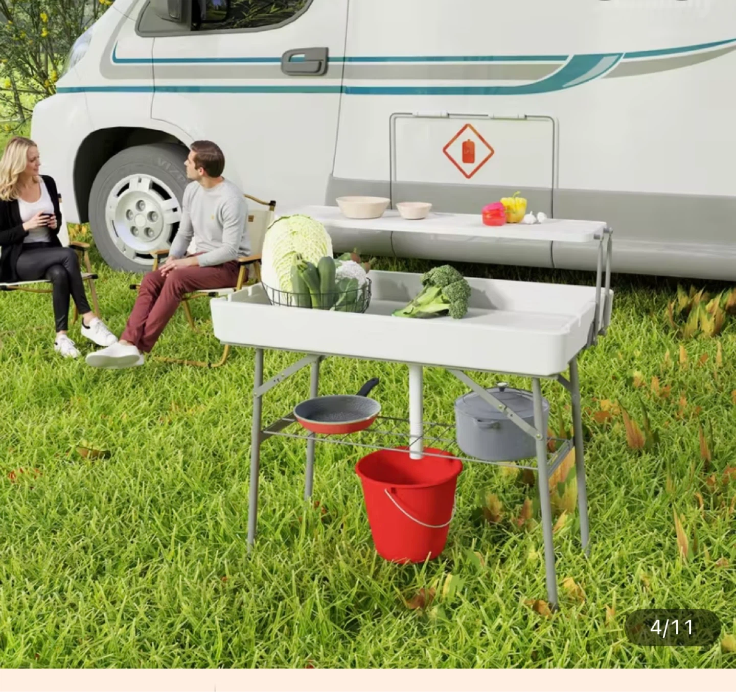 Folding Camp Kitchen Sink Table - photo 3