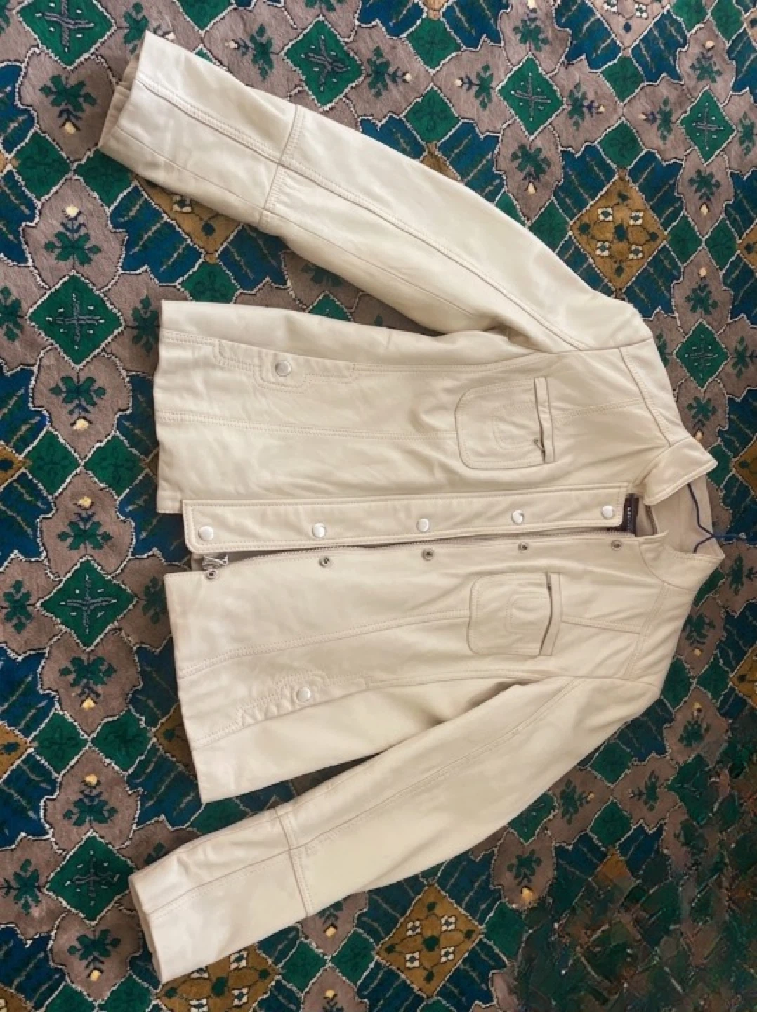 Genuine Leather Jacket – Cream Beige