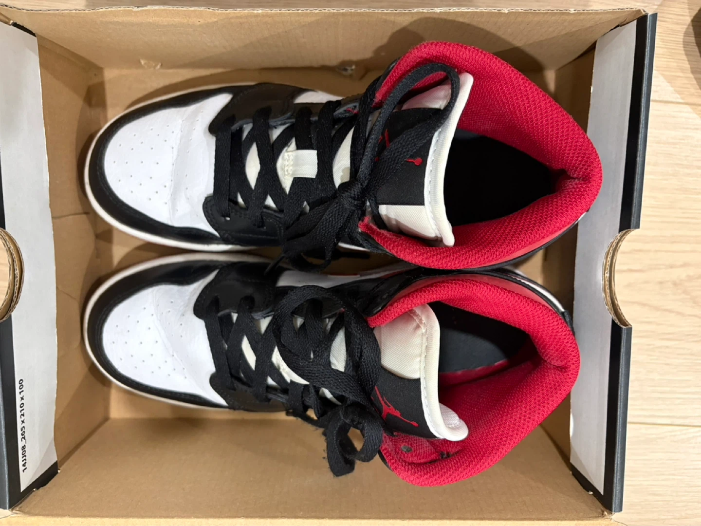 Air Jordan 1 Mid (GS) White/Gym Red-Black Sneakers - photo 3