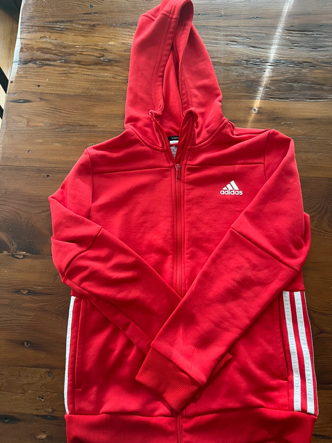 Adidas Red Full-Zip Hoodie - youth