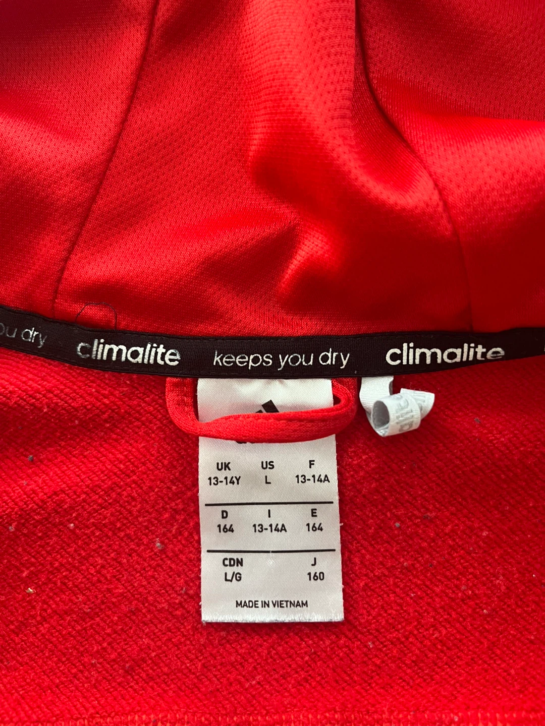 Adidas Red Full-Zip Hoodie - youth - photo 2