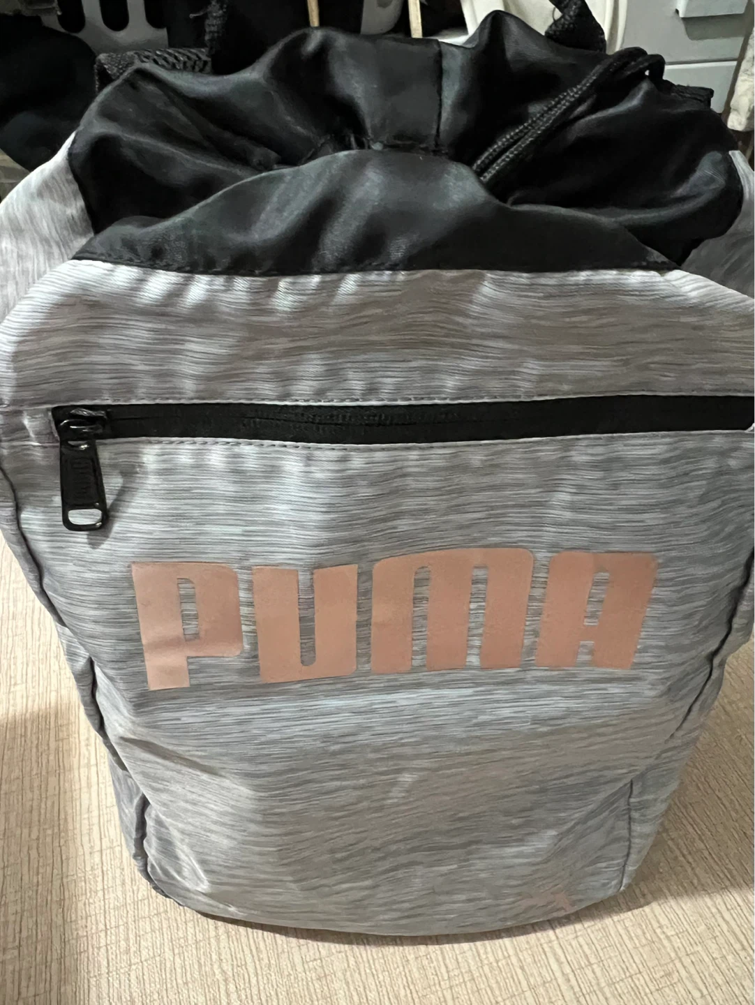Puma Drawstring Backpack Bag - Grey/Rose Gold - photo 3