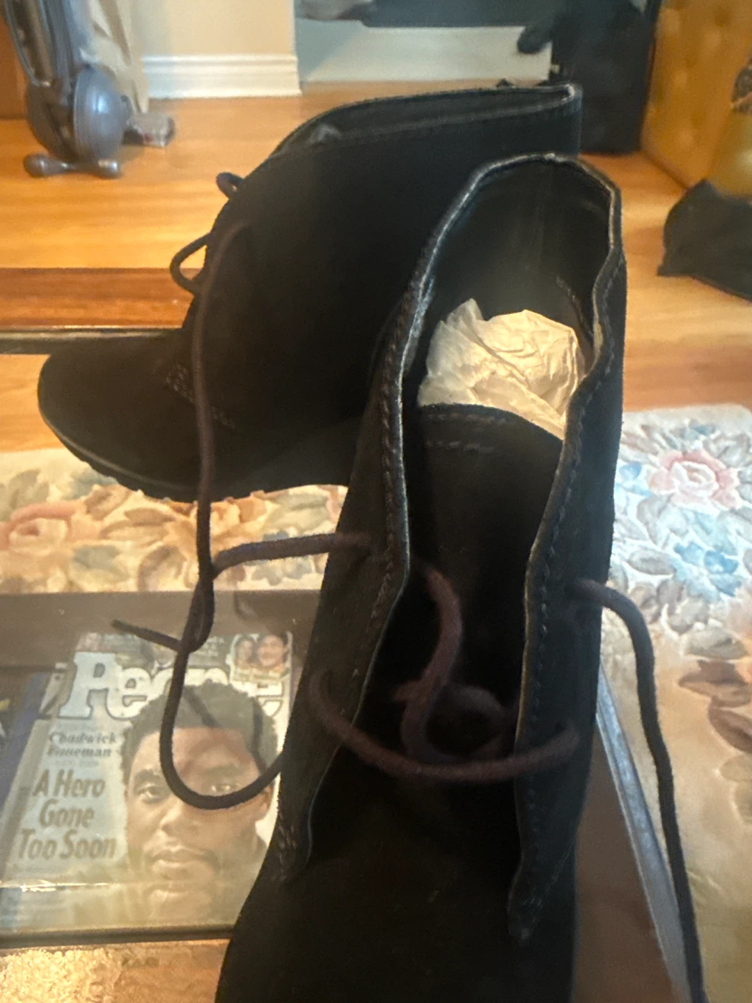 Black Suede Wedged Boots - photo 3