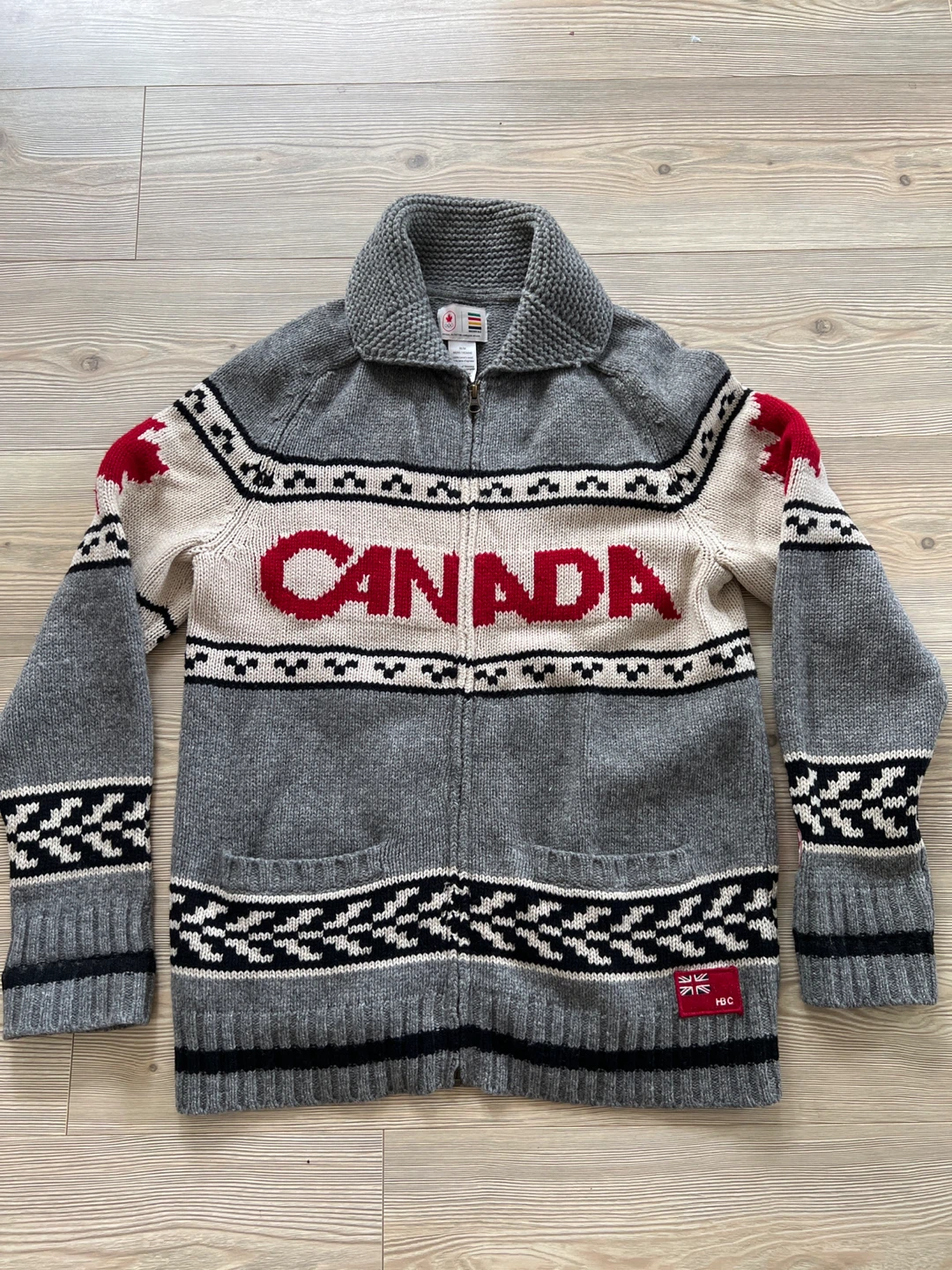 Hudson's Bay Canada Olympic Wool Zip-Up Sweater - Size M