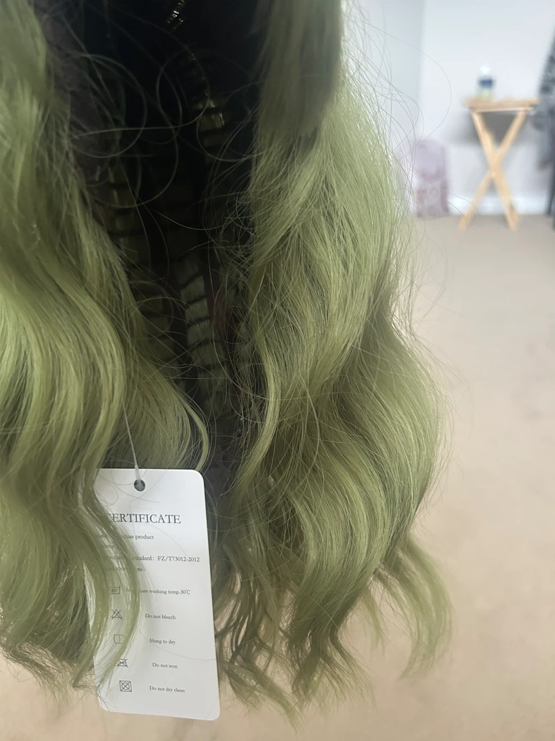 Light Green Wavy Wig