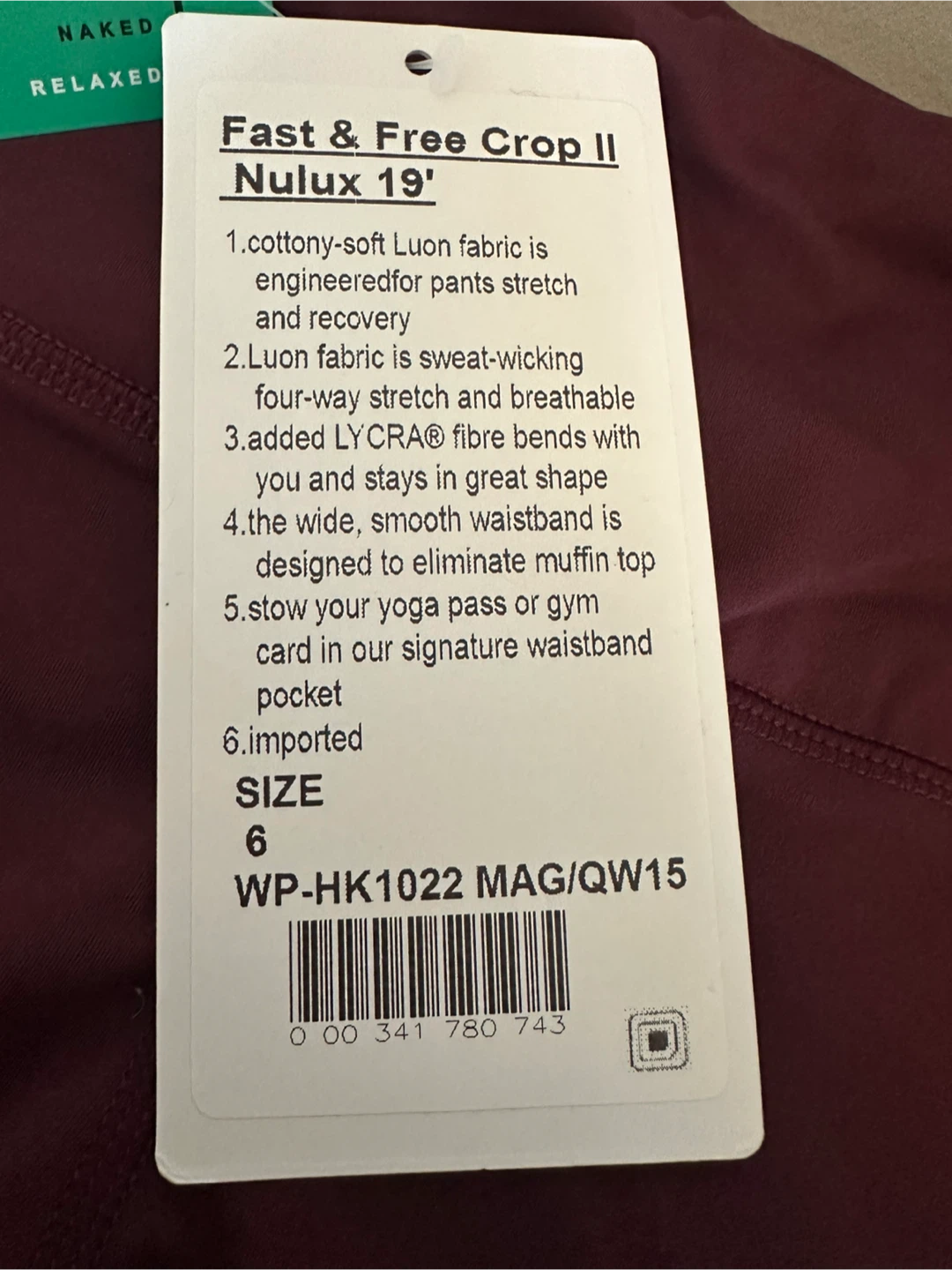 Lululemon Fast & Free Crop II Nulux 19" Leggings Size 6 - photo 3