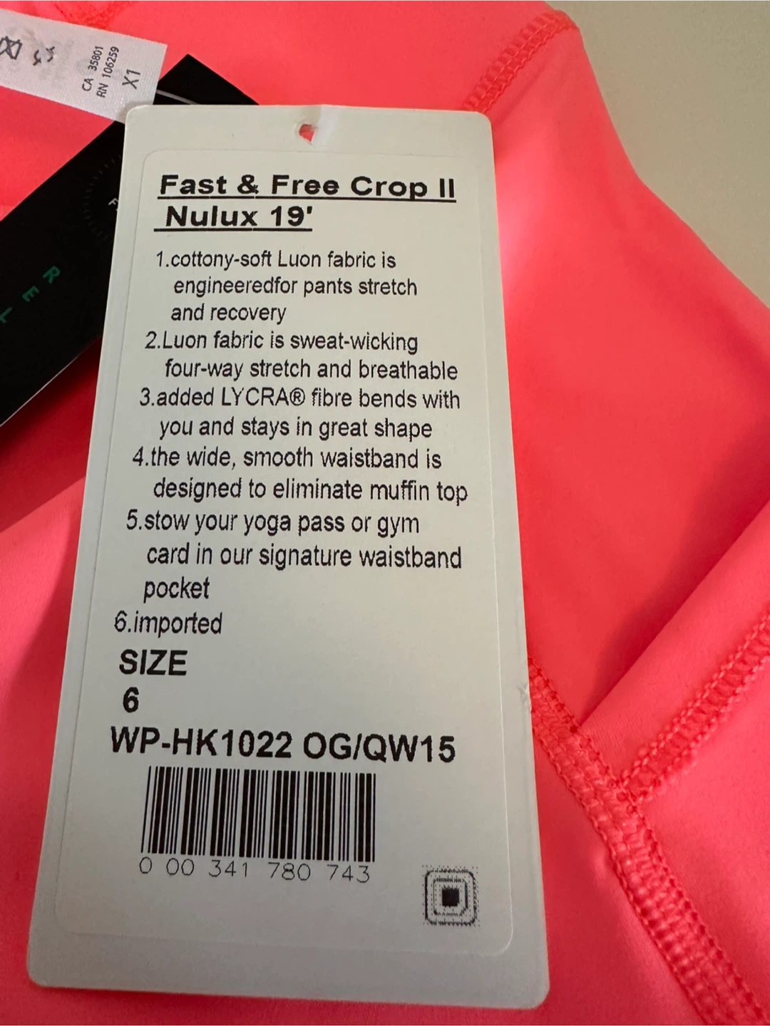 Lululemon Fast & Free Crop II Nulux 19" Leggings Size 6 - photo 5