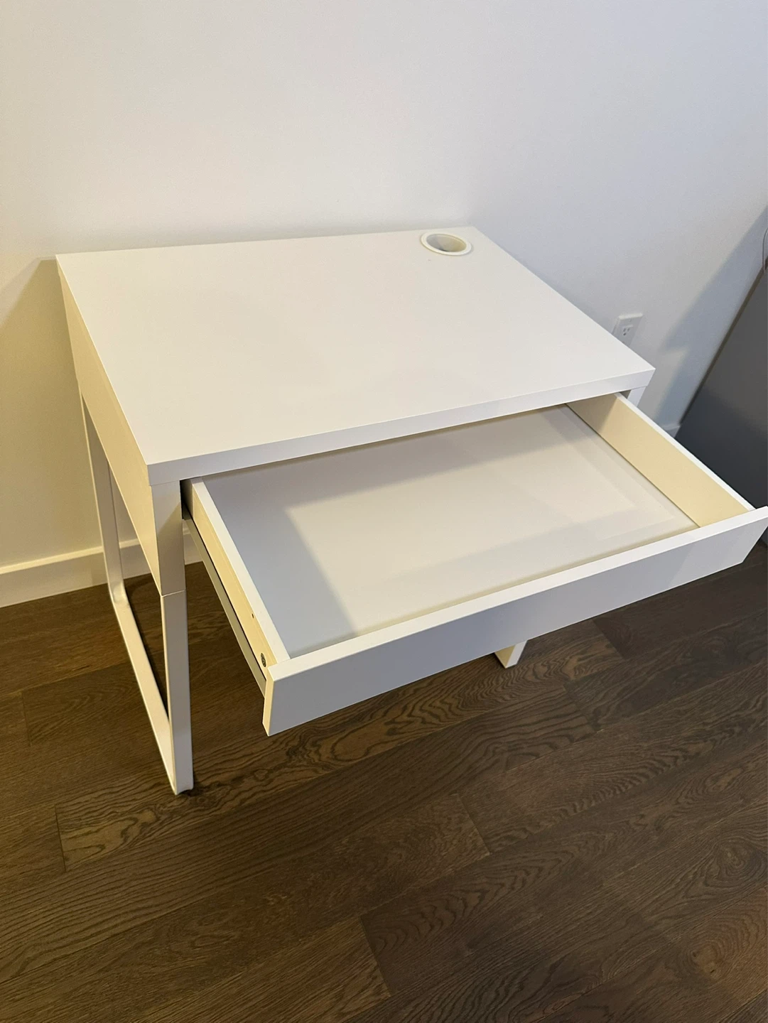 IKEA, MICKE, White Desk with Drawer and Cable Hole - photo 2