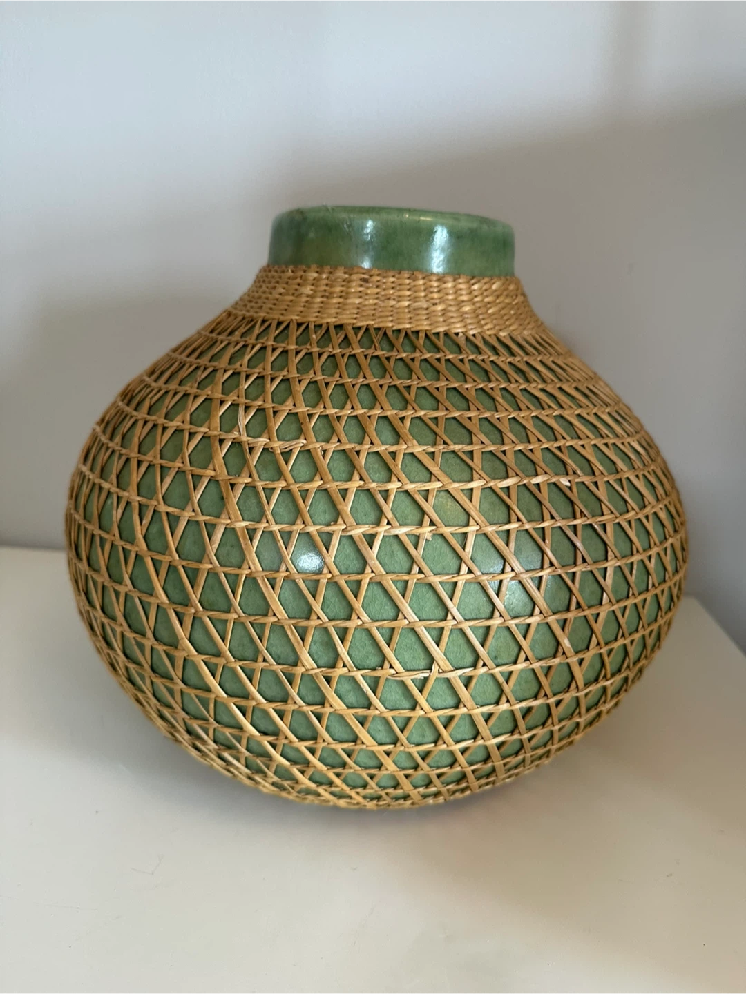 Green Woven Vase