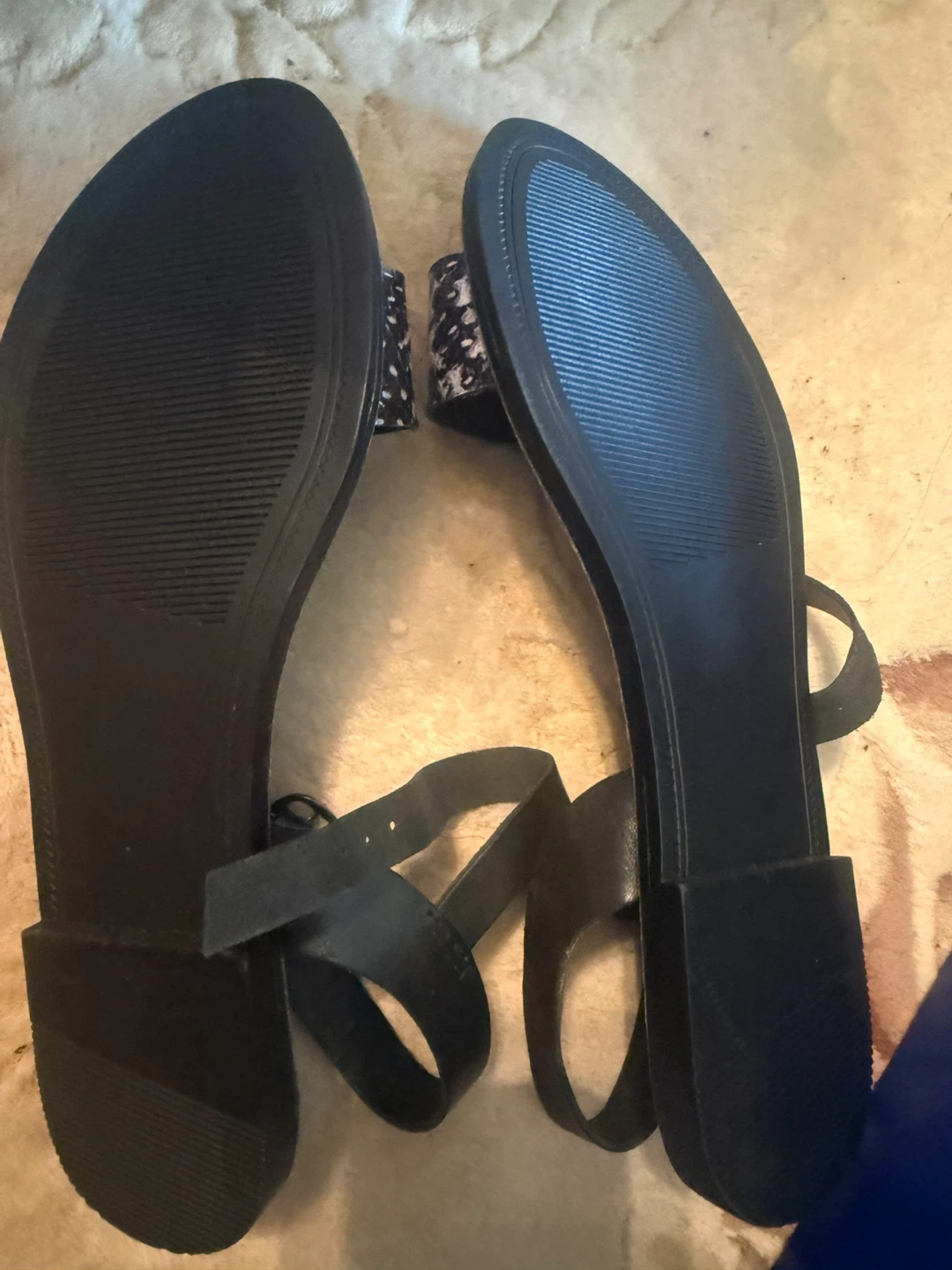Steve Madden Black and White Animal Print Sandals
