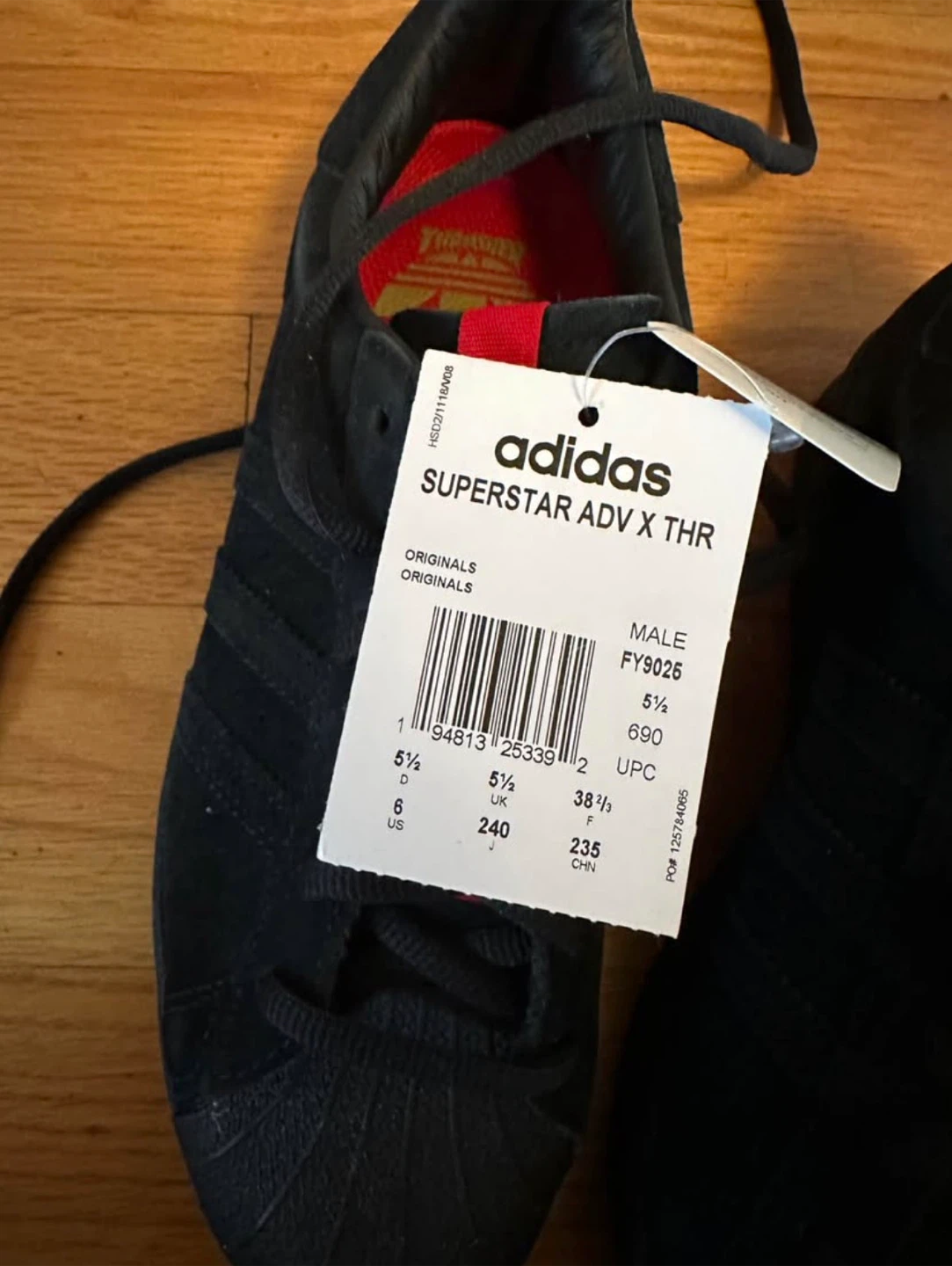 Adidas Superstar ADV x Thrasher Black Suede Shoes