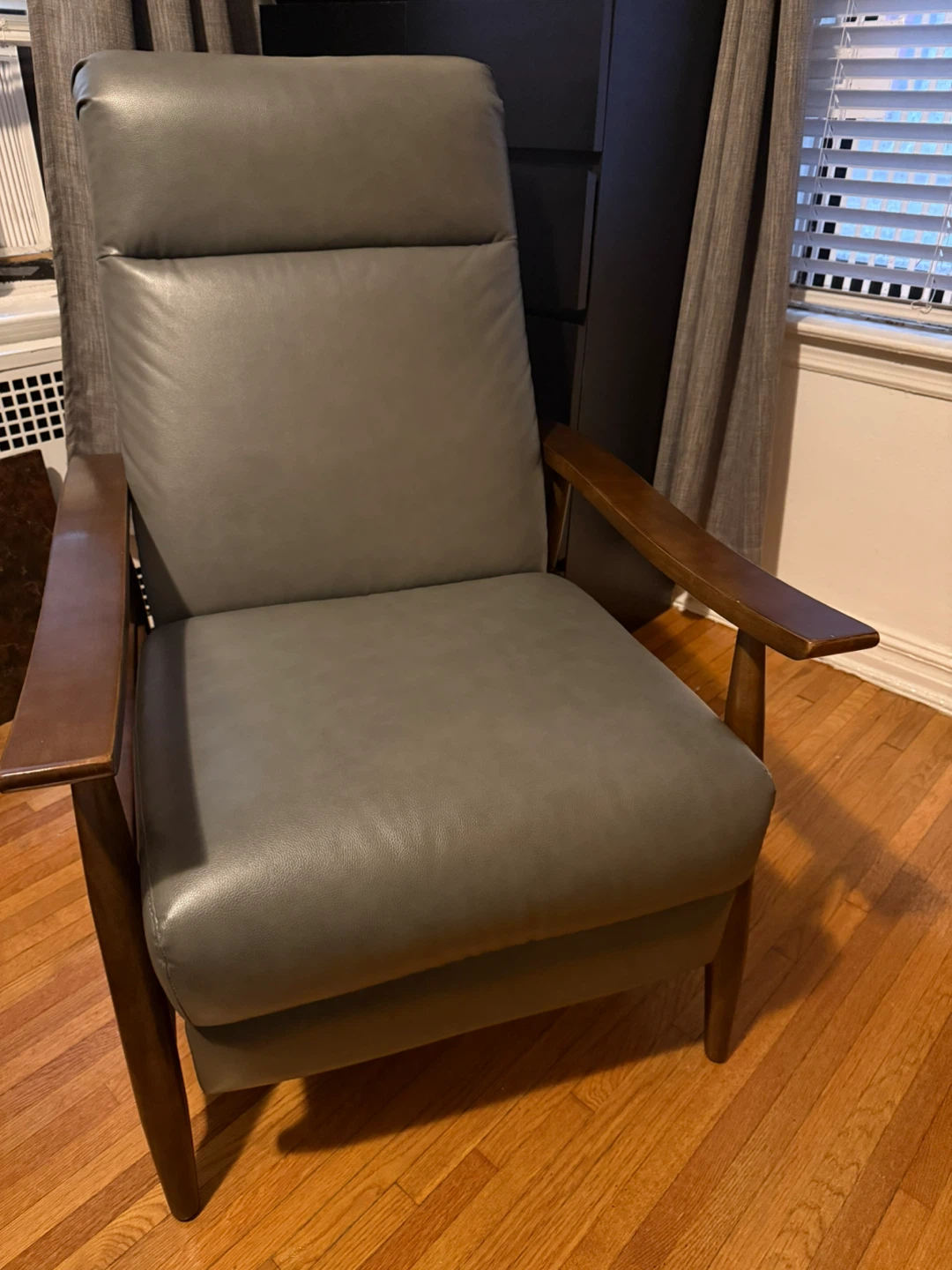 Pushback recliner chair - charcoal
