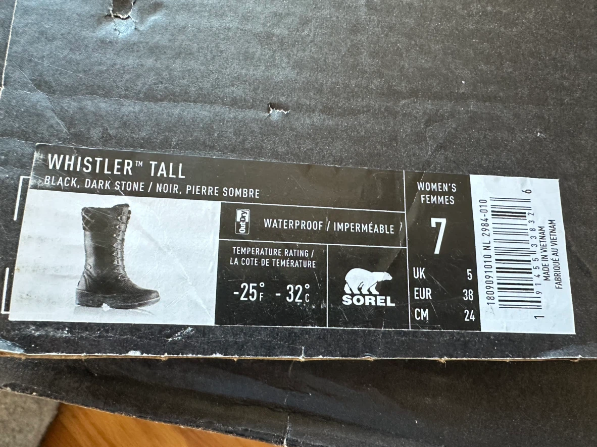 Sorel Whistler Tall Boots - Women's Size 7 - Black - photo 5