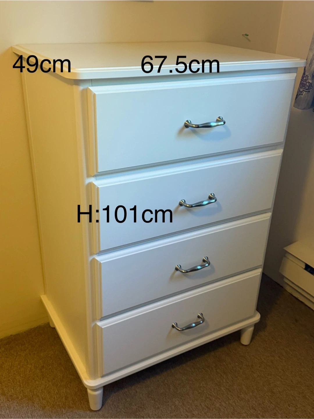 White 4-Drawer Dresser Chest