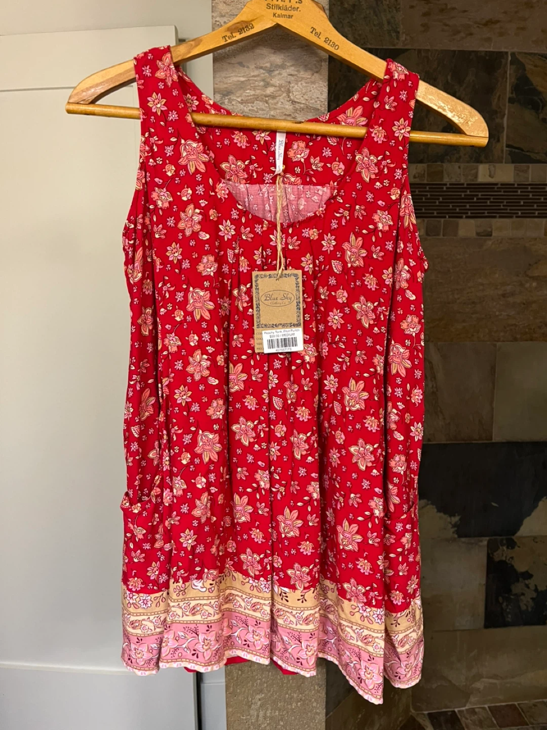 ⚽️Blue Sky Red Floral Tank Top - photo 2