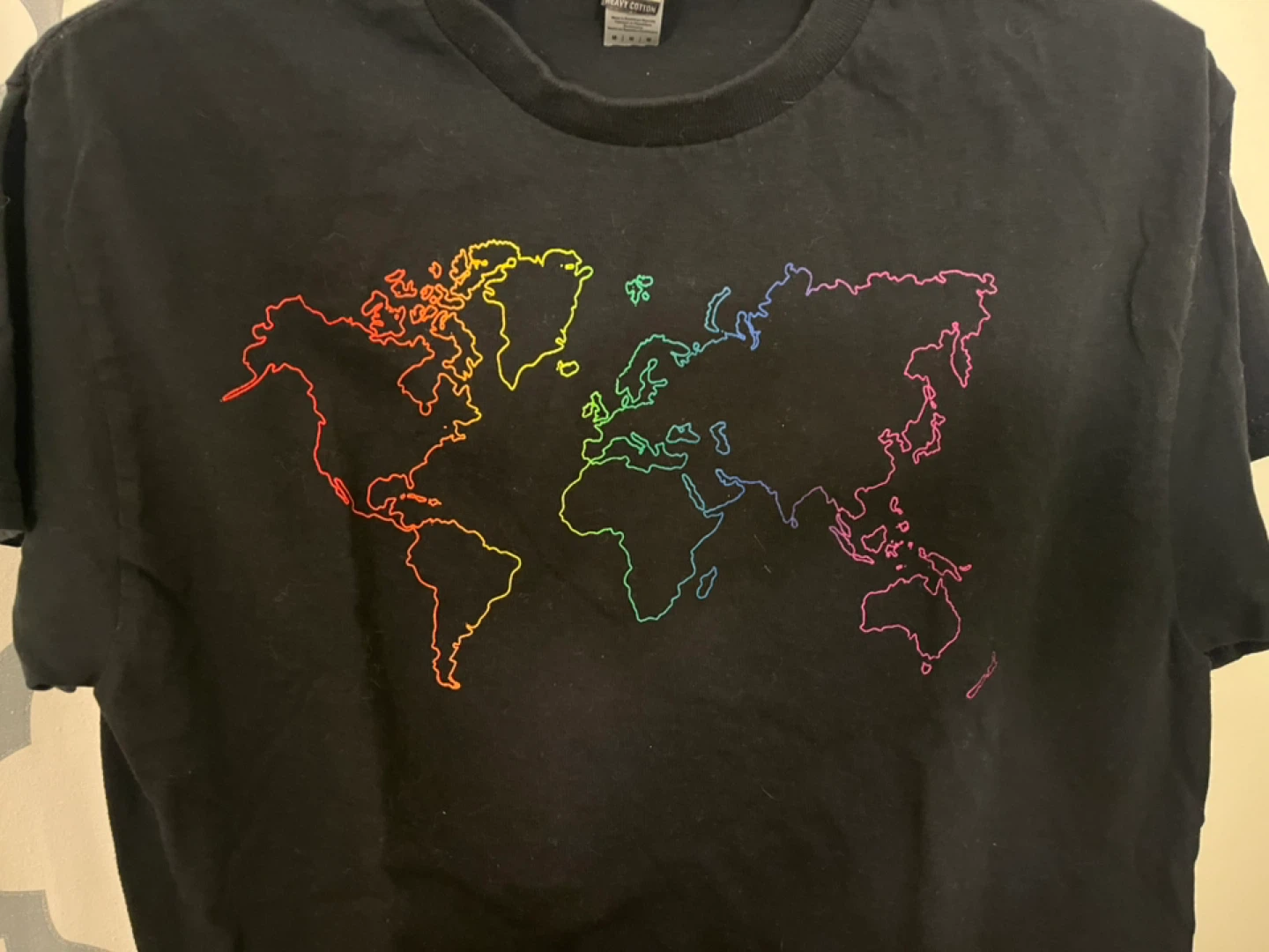 ⚽️Rainbow World Map Cotton T-Shirt Size Men M - photo 2