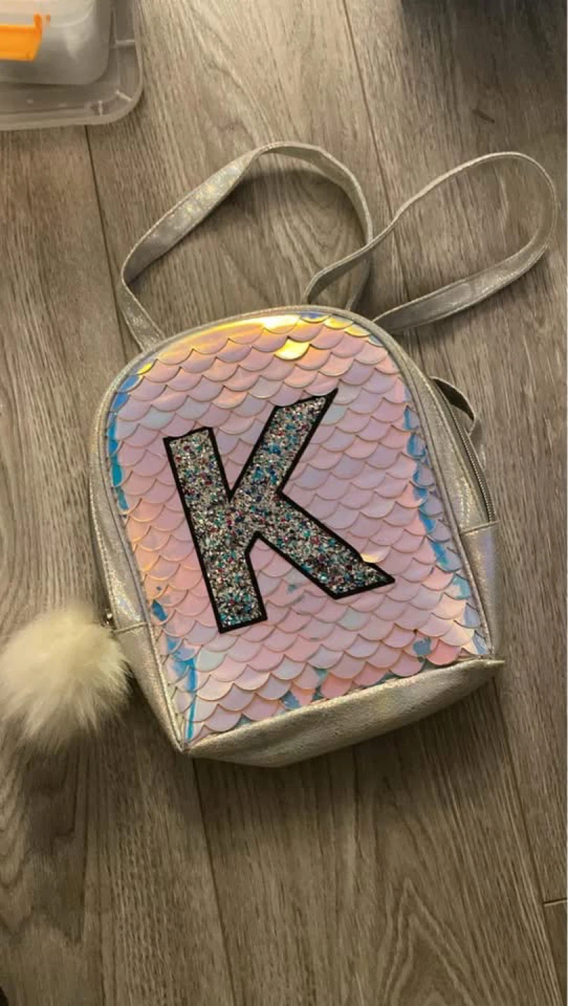 ⚽ Sparkly Letter K Backpack