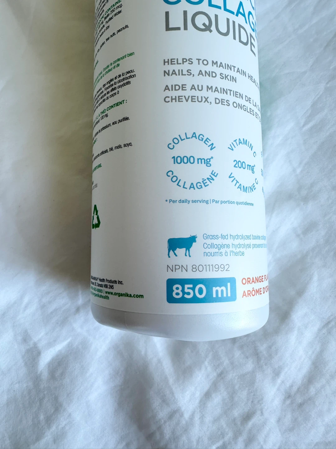 ⚽️ 🆕 Organika Liquid Enhanced Collagen - Orange Flavour 850 ml - photo 2