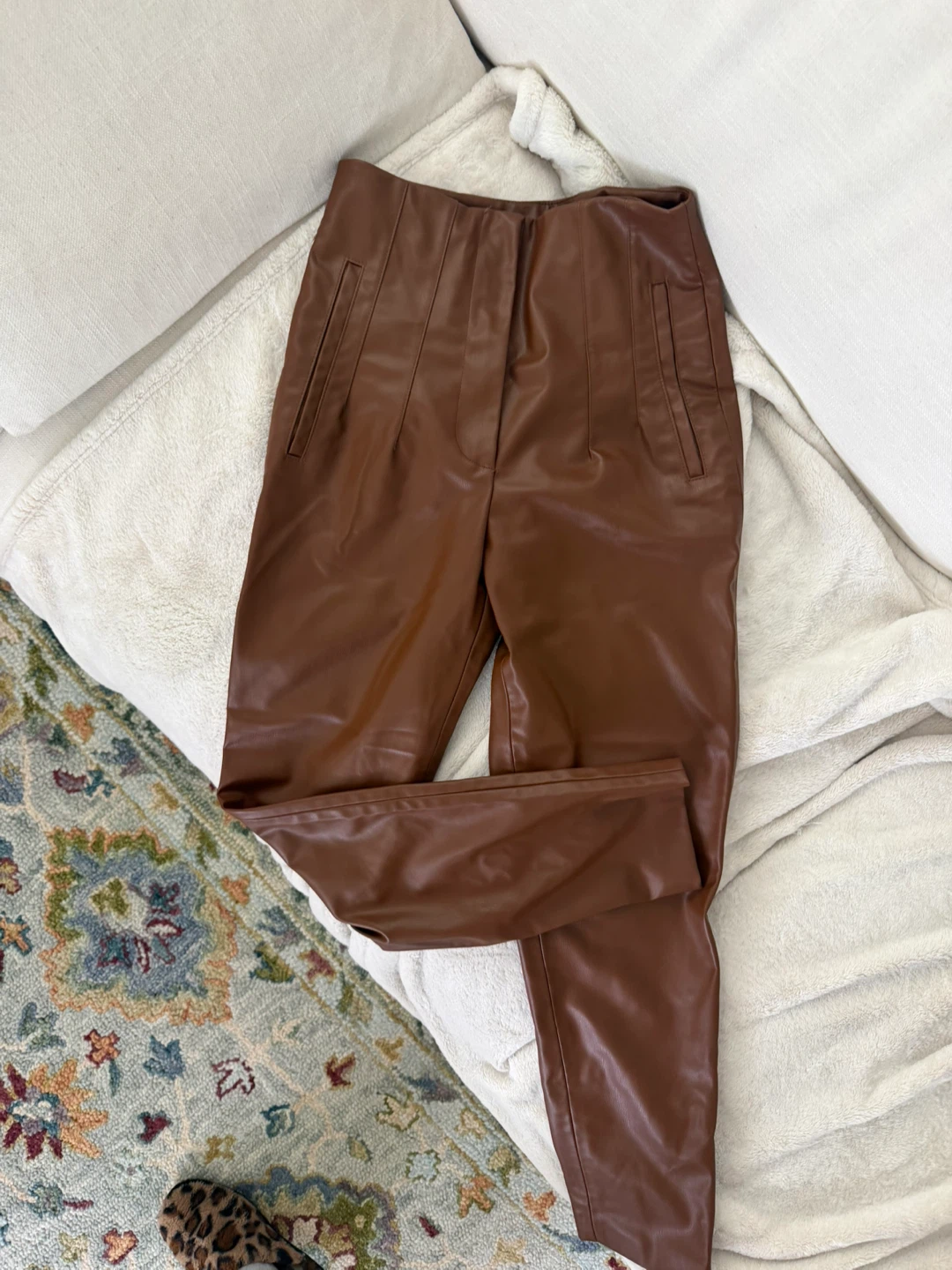 Zara High Waist Brown Leggings - size xs