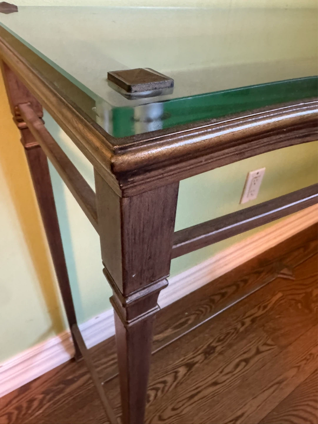 Glass top console table