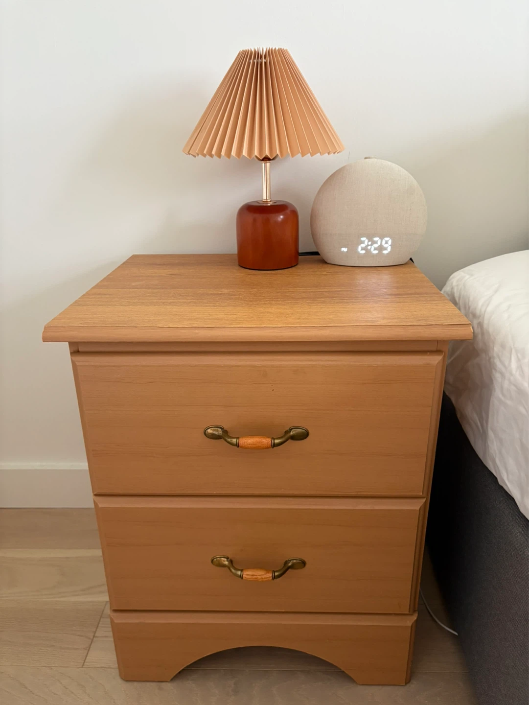 Wooden Nightstand with 2 Drawers