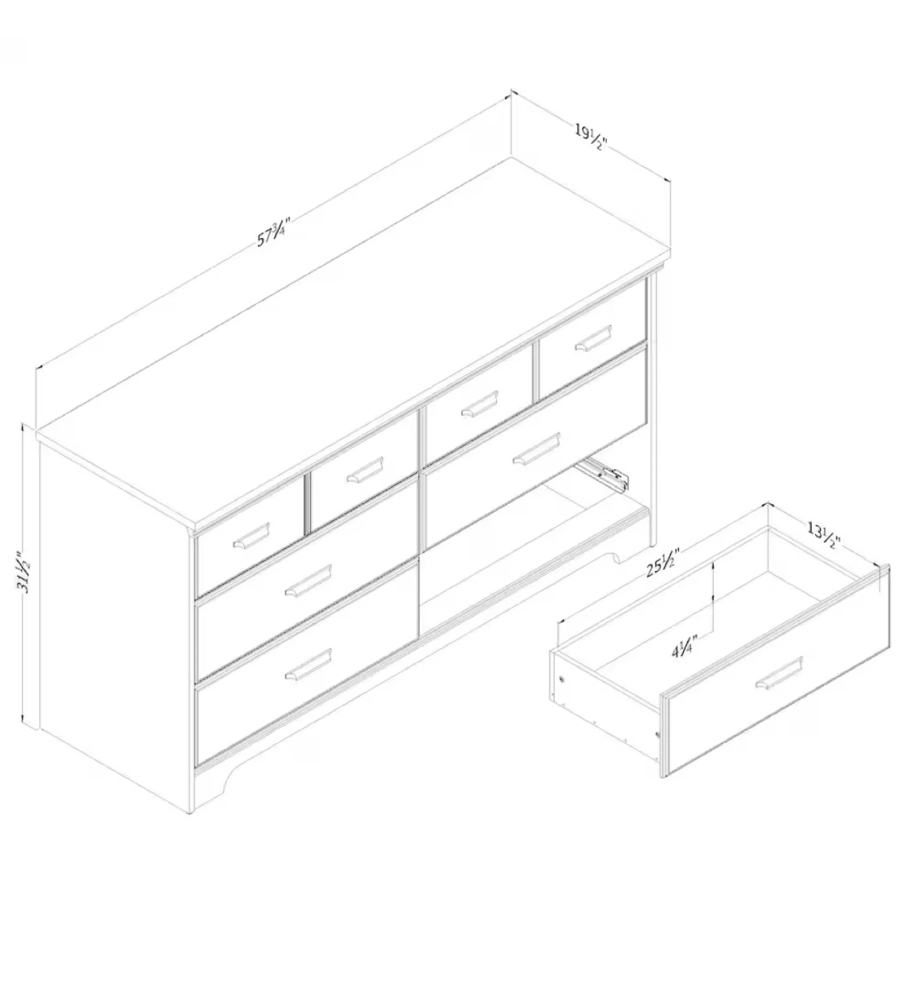 Light Oak Dresser with 6 Drawers - photo 2