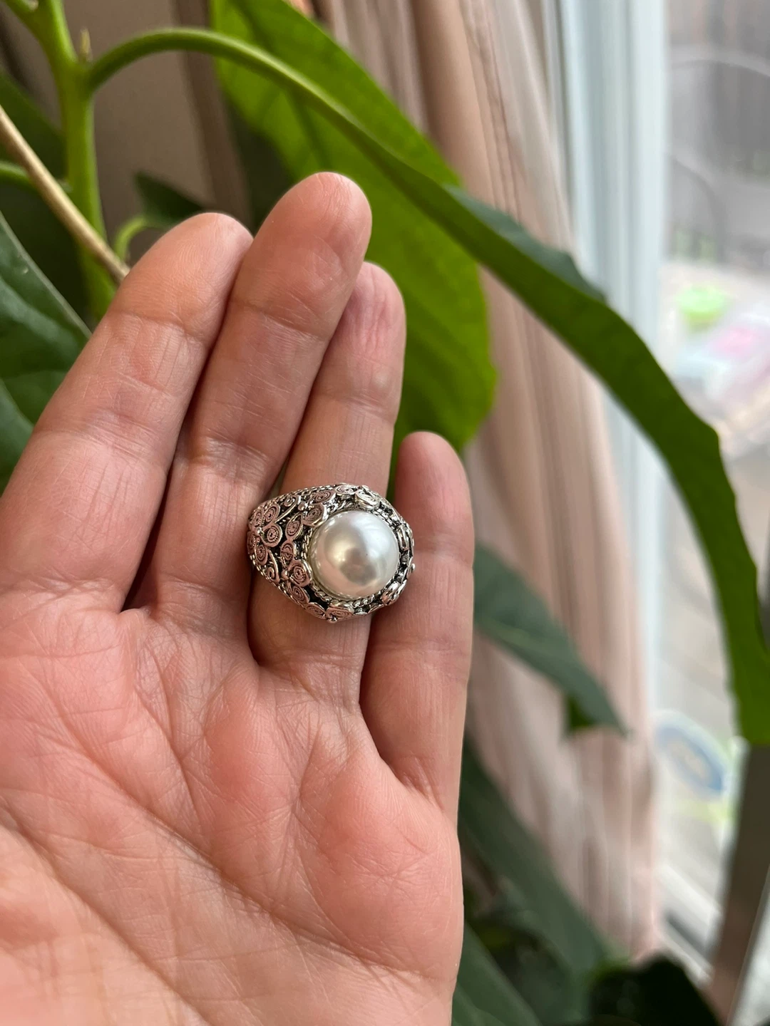 Faux Pearl  Ring. Size 9