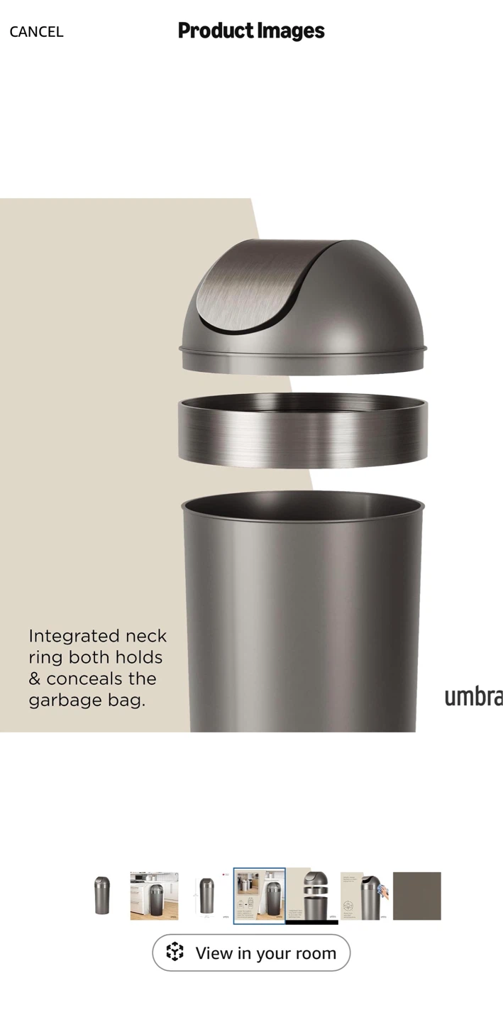 Umbra Venti 62L Kitchen Trash Can with Lid – Excellent Condition - photo 5