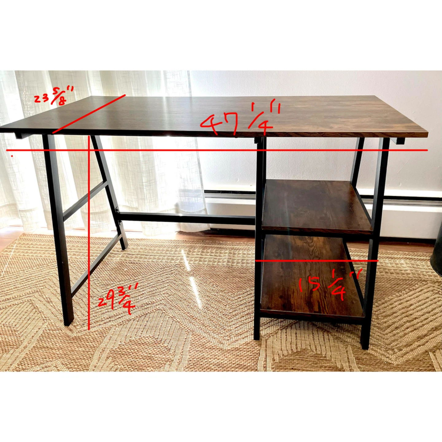 Wooden Desk with Shelves