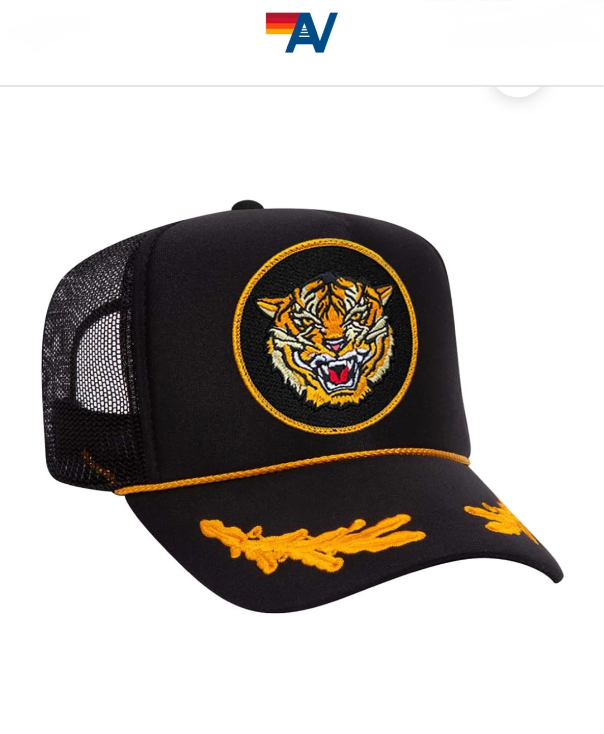 SOLD OUT Aviator Nation Black Tiger Trucker Hat
