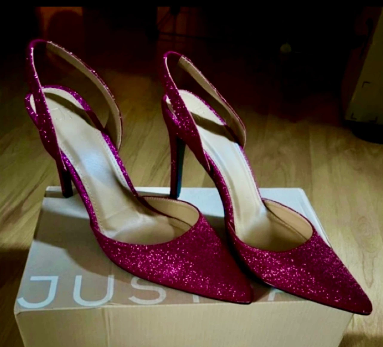 Glitter Slingback Heels