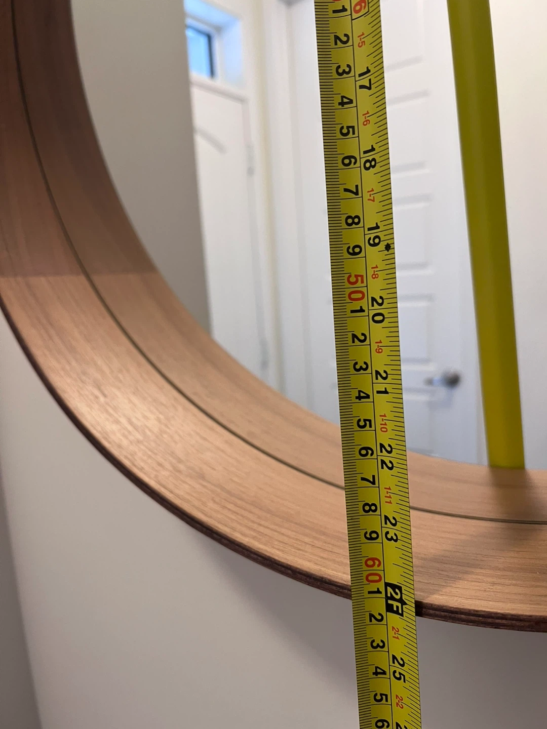 Round Wood Framed Wall Mirror - photo 4