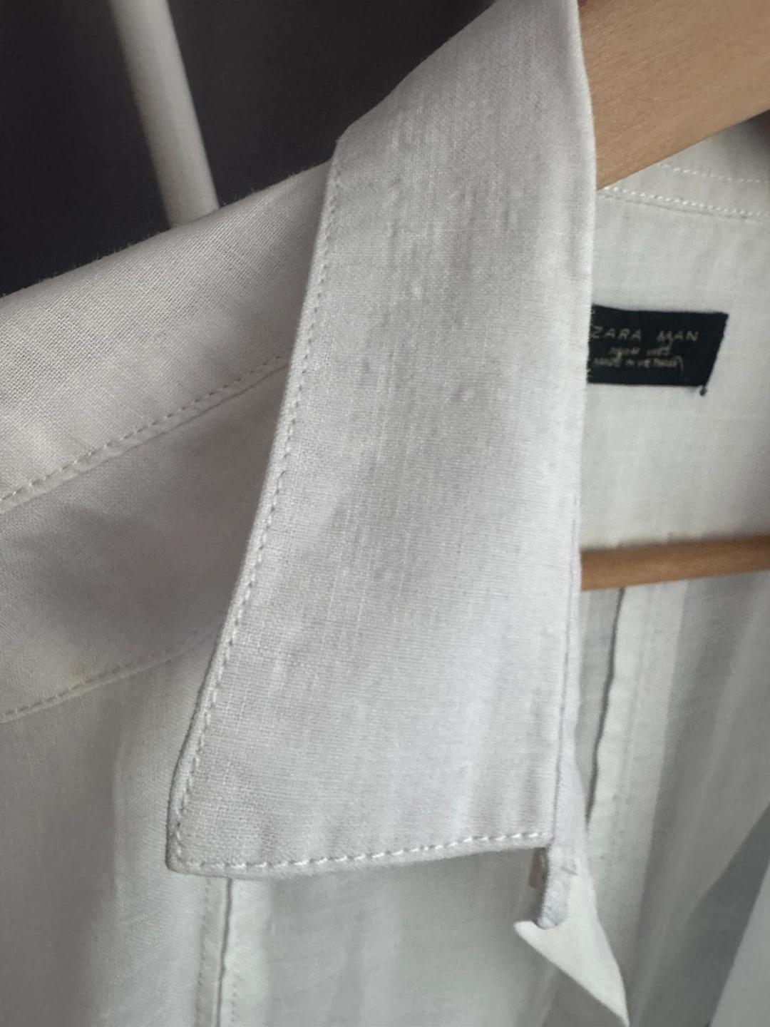 Zara Man White Linen Button-Up Shirt - photo 3
