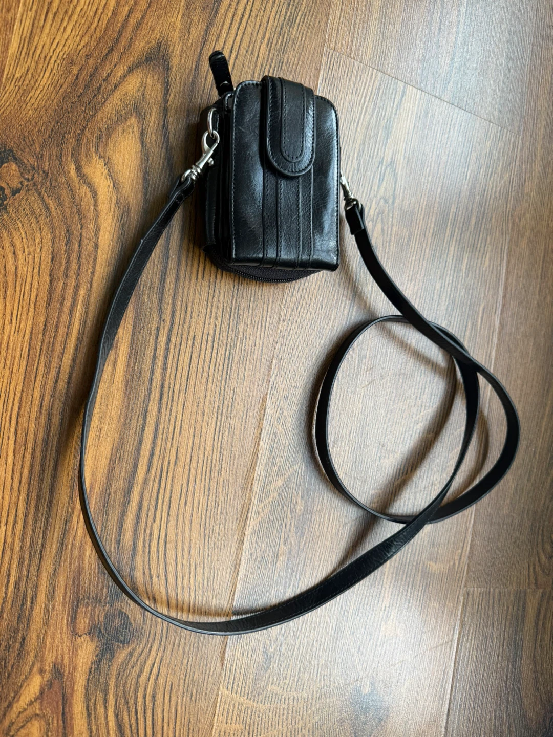 Black Danier Leather Wallet with Strap - photo 2