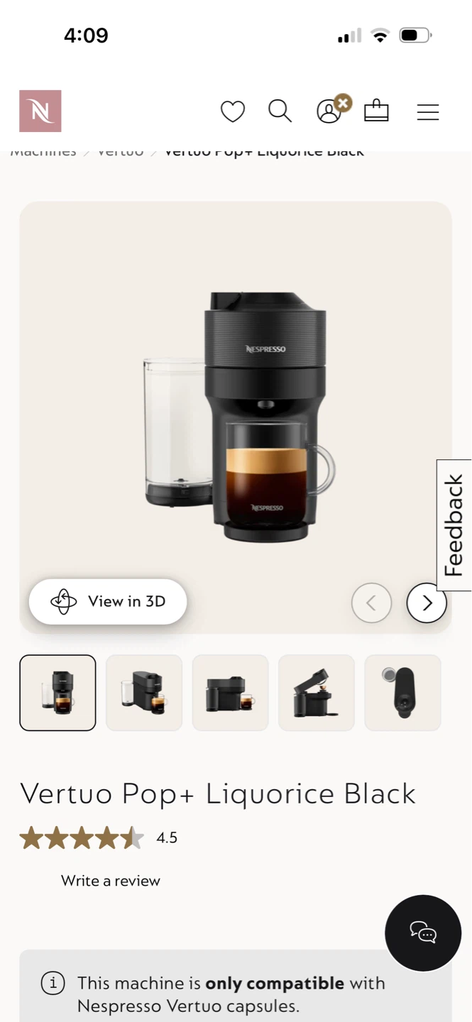 Nespresso Virto Pop with pods