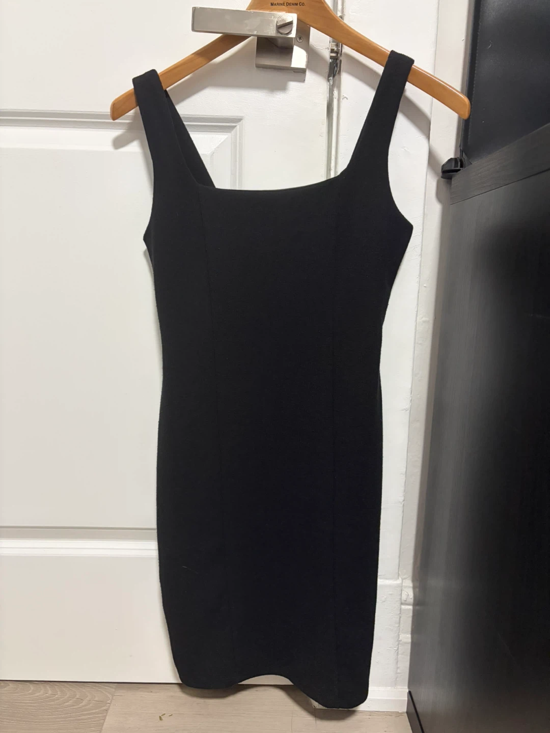 Black Square Neck Sleeveless Bodycon Dress